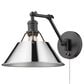 Golden Lighting Orwell 1-Light Wall Sconce in Matte Black and Chrome, , large