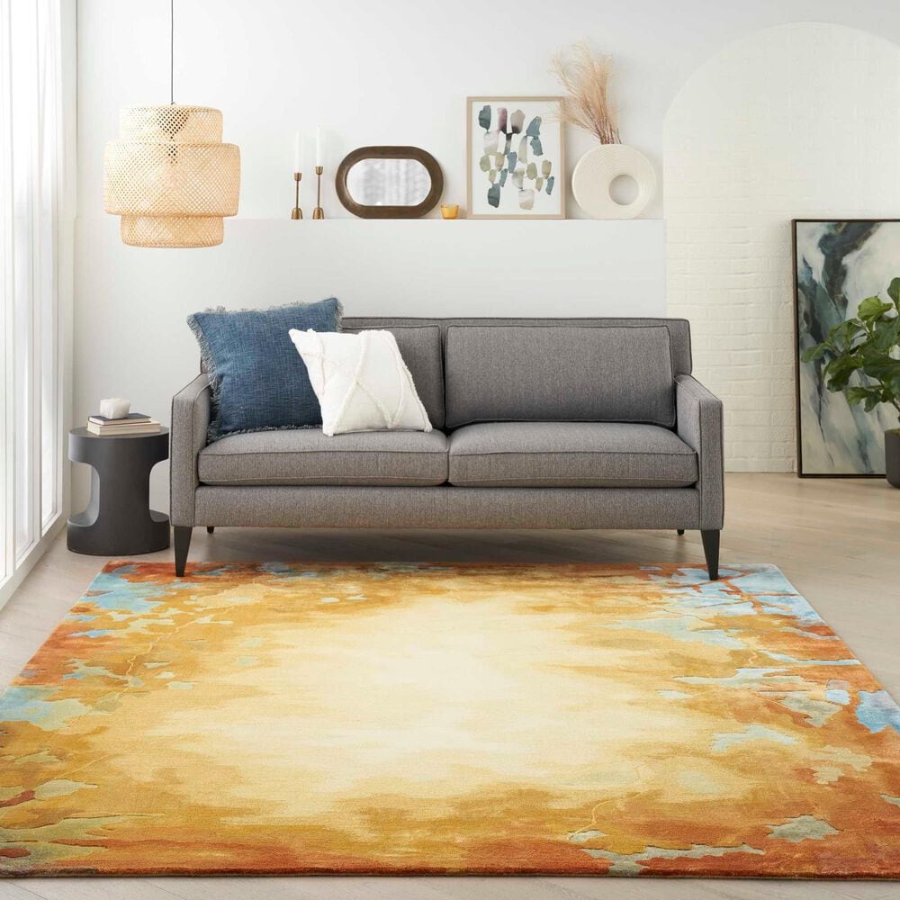 Nourison Prismatic 5&#39;6&quot; x 7&#39;5&quot; Gold and Multicolor Area Rug, , large
