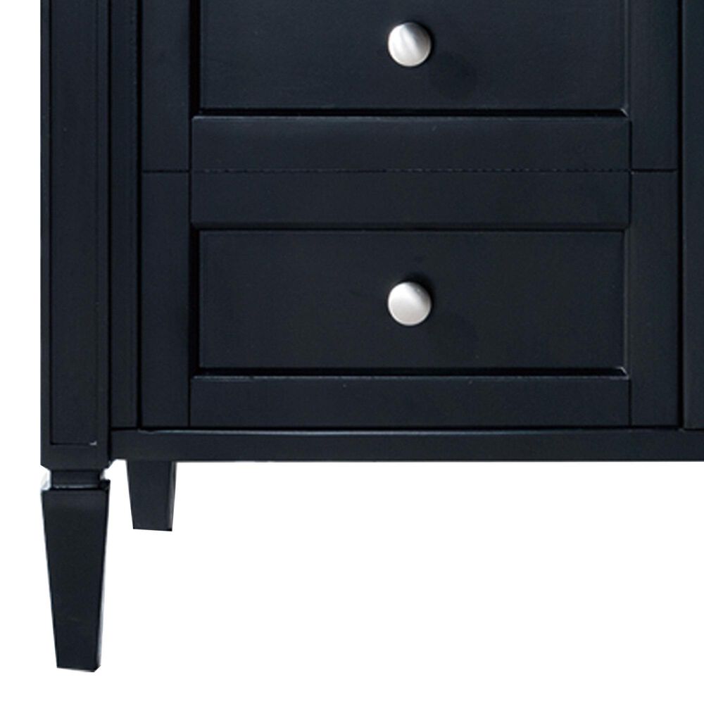 James Martin Vanities Brittany 36&quot; Single Bathroom Vanity in Black Onyx with 3 cm Carrara White Marble Top and Rectangle Sink, , large