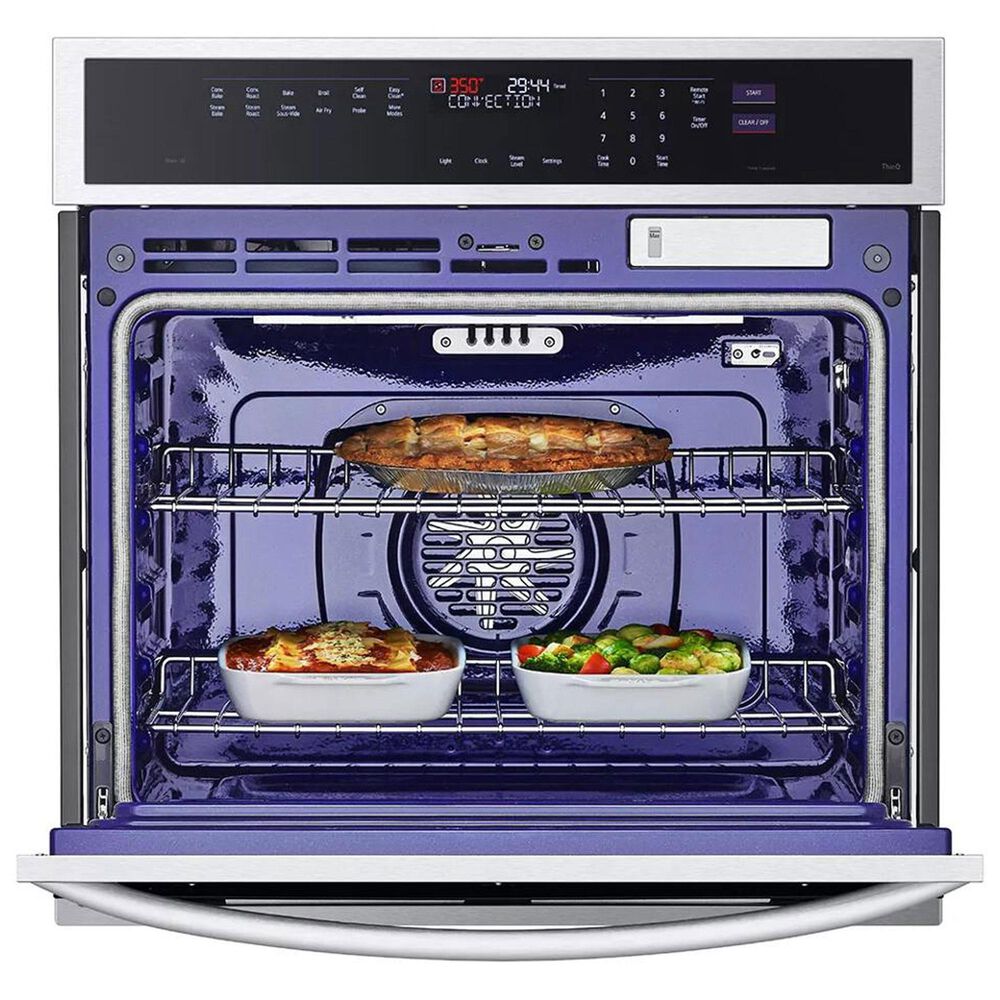 LG 2-Piece Kitchen Package with Print Proof Stainless Steel 4.7 Cu. Ft. Smart Single Wall Oven and Black 30" Electric Cooktop, , large