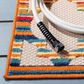 Safavieh Cabana CBN333A 6"7" Square Ivory and Orange Indoor/Outdoor Area Performance Rug, , large
