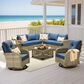 HOMLUX 9-Piece Patio Conversation Set with Illuminated Table in Denim Blue, , large