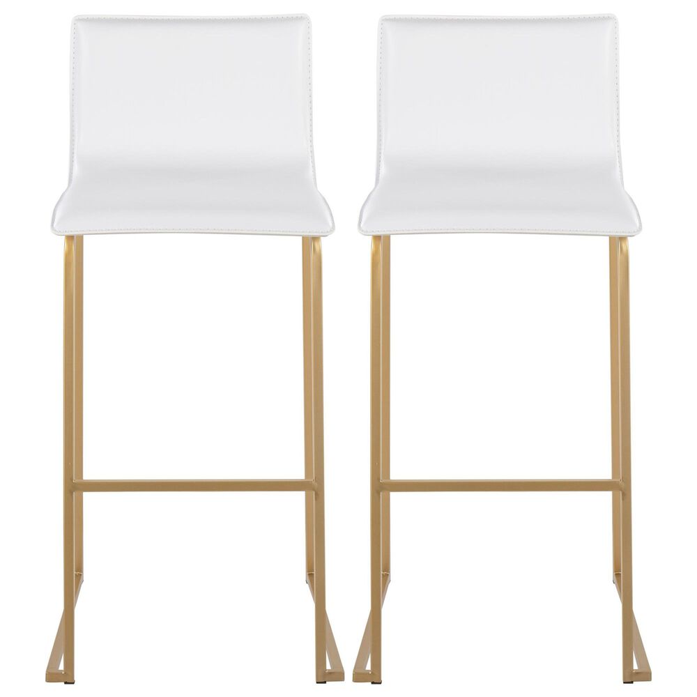 Lumisource Mara Barstool with White Cushion in Gold &#40;Set of 2&#41;, , large