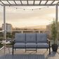 Hearth and Haven Outdoor Sofa with Khaki Metal Frame in Gray, , large