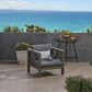Hearth and Haven Brava Outdoor Club Chair with Dark Gray Cushion in Grey, , large