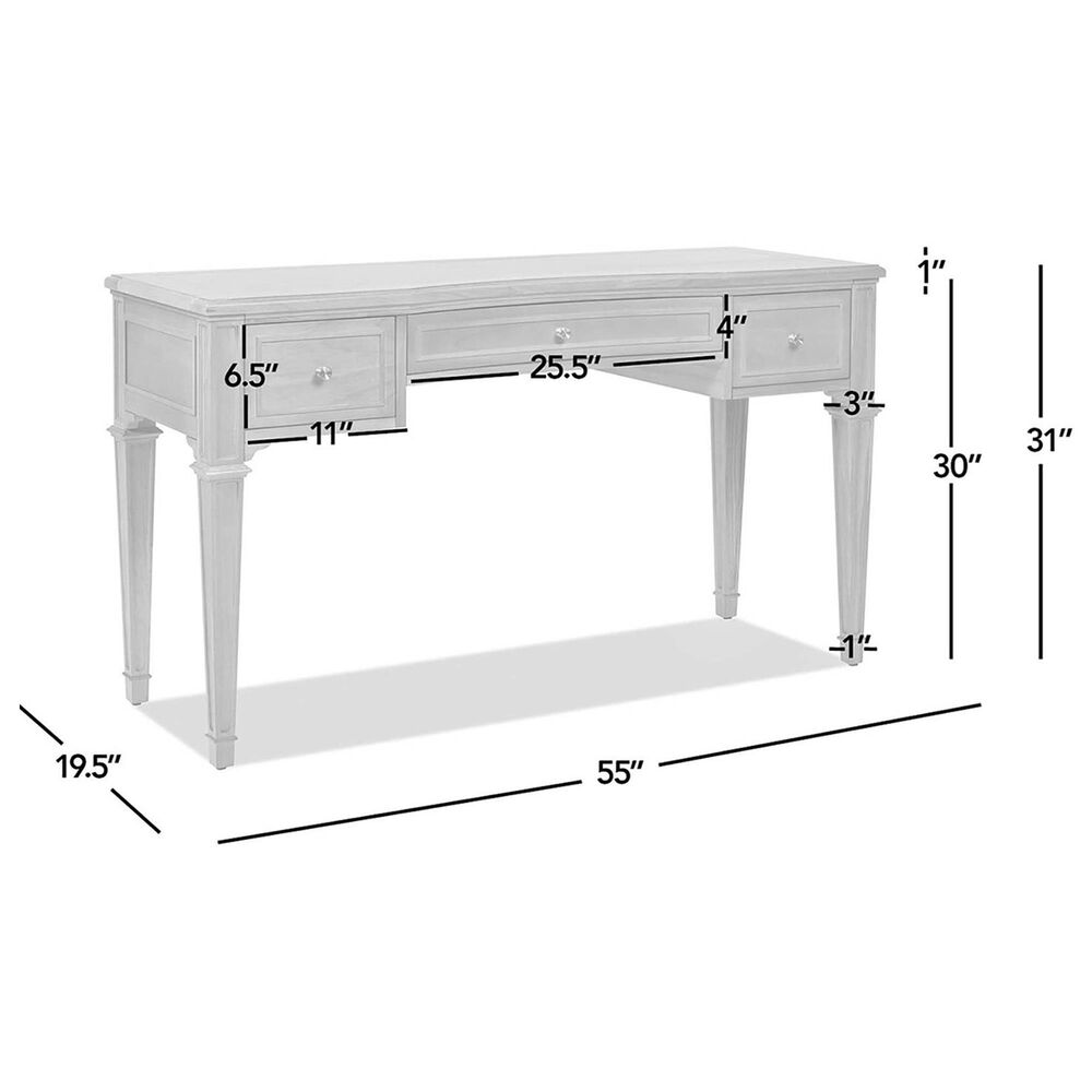 Jennifer Taylor Home Dauphin 55" 3-Drawer Executive Desk in Brown, , large