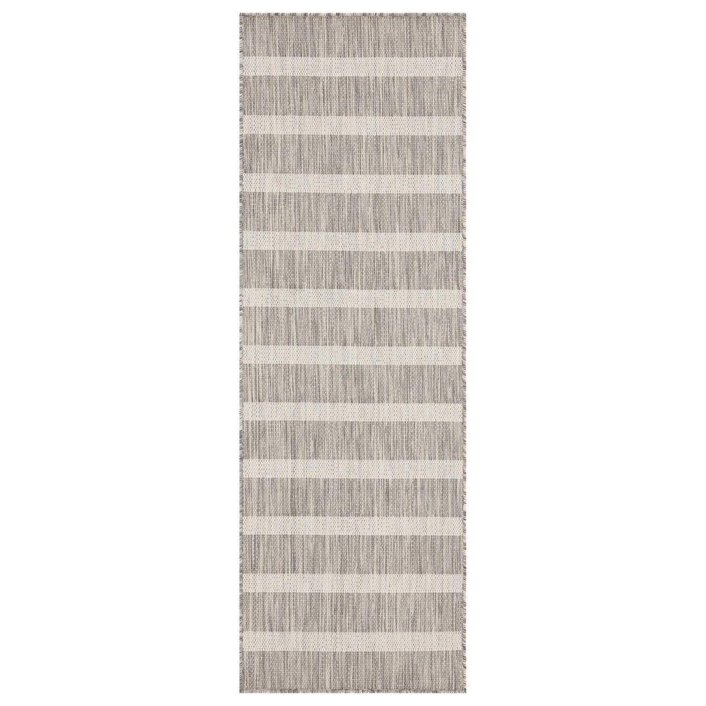 Nourison Positano POS03 Grey and Ivory 2&#39; x 6&#39; Indoor/Outdoor Runner, , large