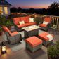 HOMLUX 7-Piece Patio Set in Orange, , large
