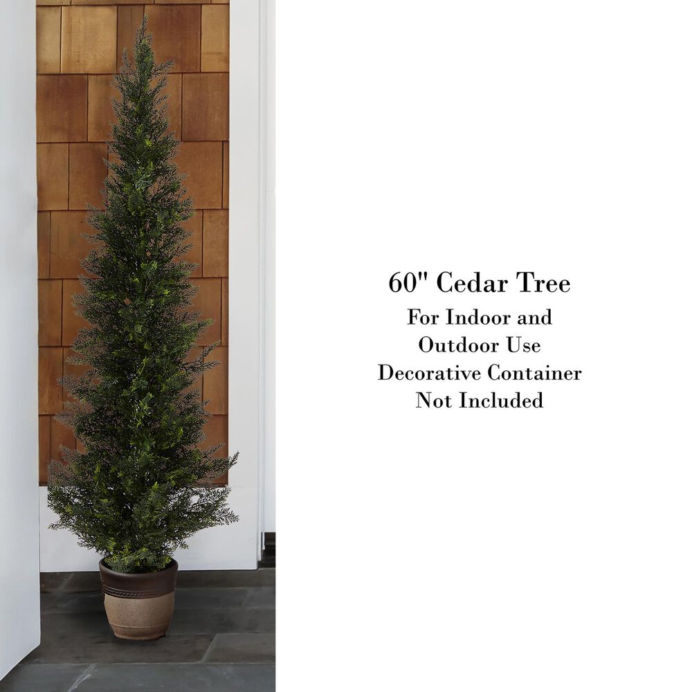 Timberlake 5' Artificial Cedar Topiary Tree with Pot in Green, , large