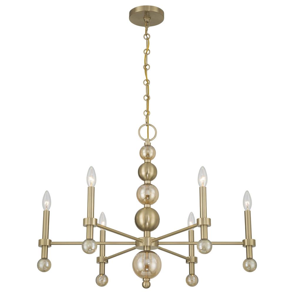Savoy House Crescent 6-Light Chandelier in Noble Brass, , large