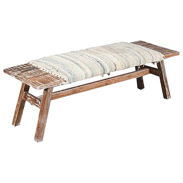 L.R. Home Timson 50" Wooden Bench in Brown, , large
