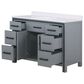 Lexora Home Ziva 48" Single Bathroom Vanity in Dark Grey with 2 cm White Quartz Top and Rectangular Sink, , large
