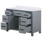 Lexora Home Ziva 48" Single Bathroom Vanity in Dark Grey with 2 cm White Quartz Top and Rectangular Sink, , large