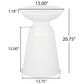 Hearth and Haven Large Patio End Table with Circular Design in White, , large