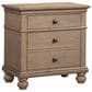 Riva Ridge Oxford King Sleigh Bed with Two Nightstands in Tan with USB Ports, , large