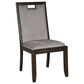 Ashley Hyndell Upholstered Side Chair with Faux Velvet Upholstery in Dark Brown Finish, , large