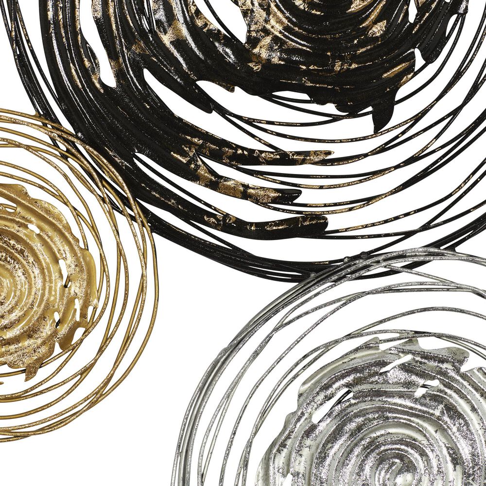Maple and Jade 27&quot; x 42&quot; Abstract Wall Decor in Gold, Silver and Black, , large