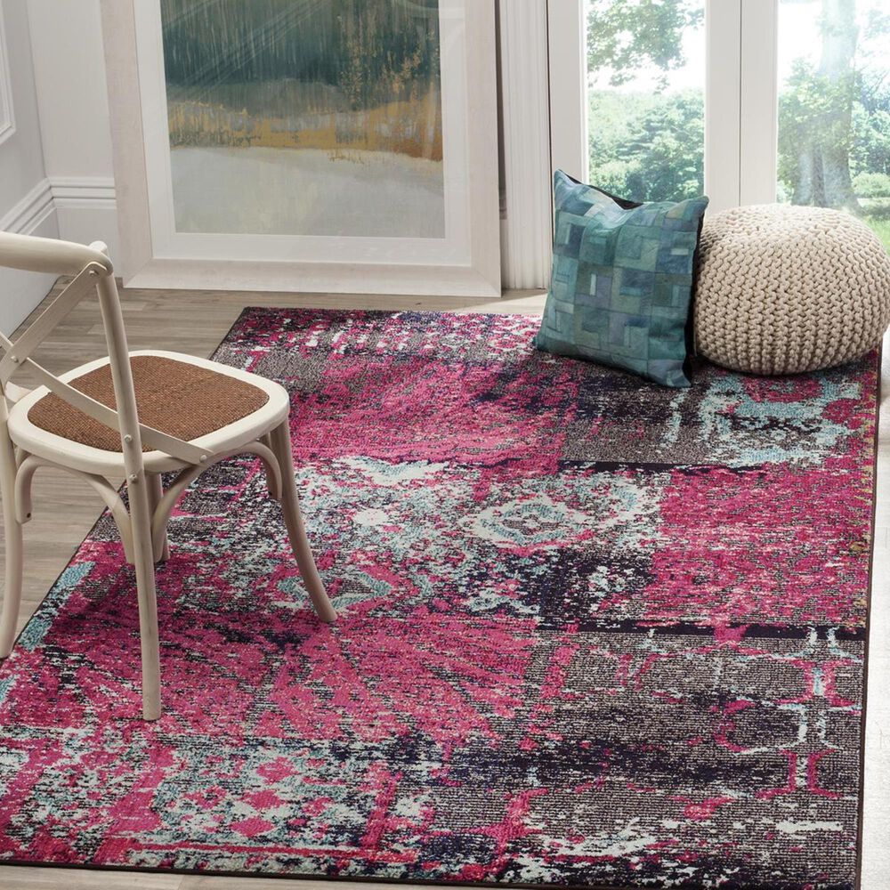 Safavieh Monaco MNC210D-4 4" x 5"7" Pink/Multi Area Rug, , large