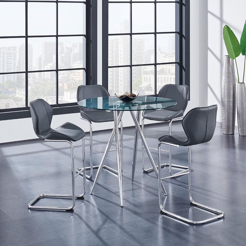 Global Furniture USA Bar Table with Glass Top in Chrome, , large