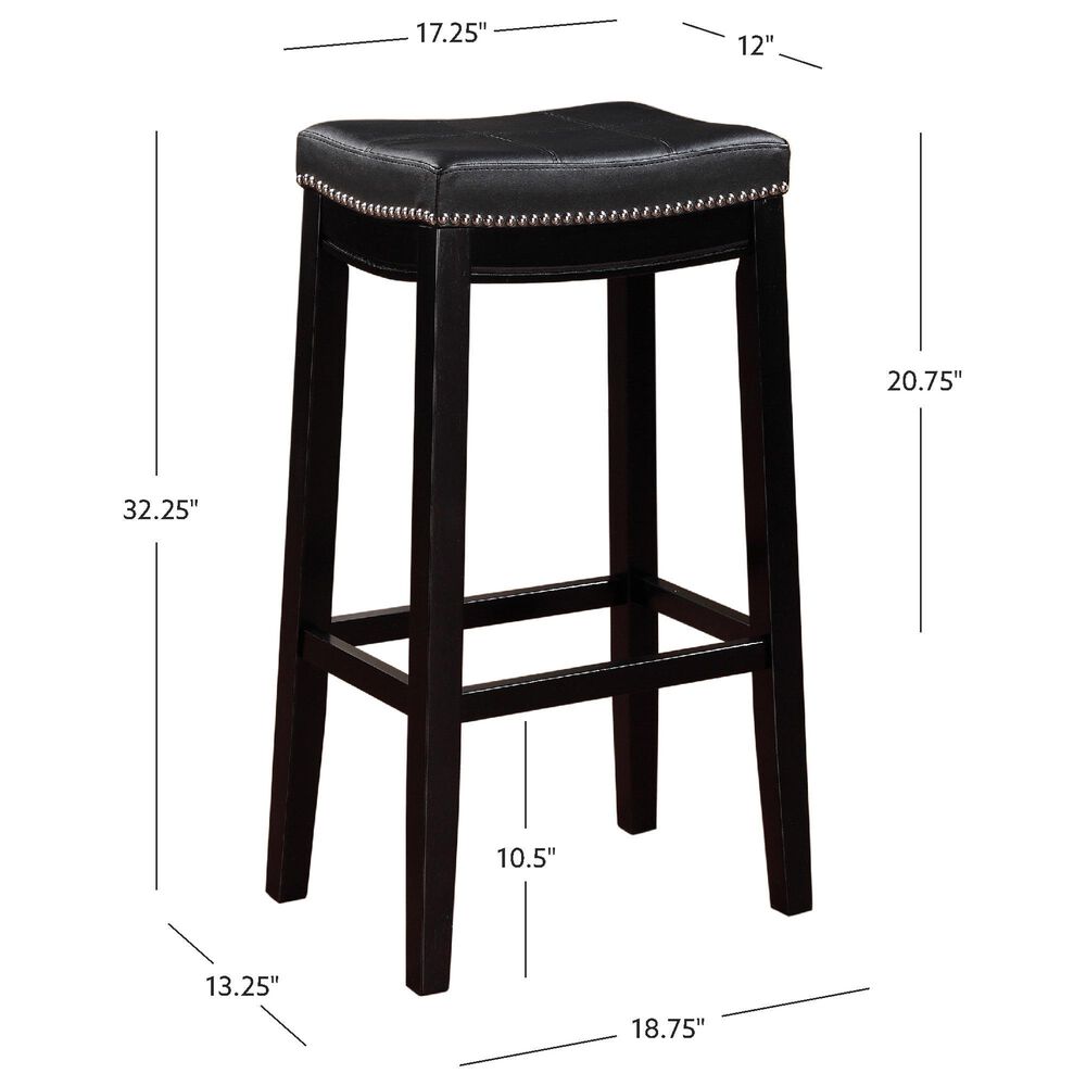 Linon Home Decor Claridge Bar Stool in Black, , large