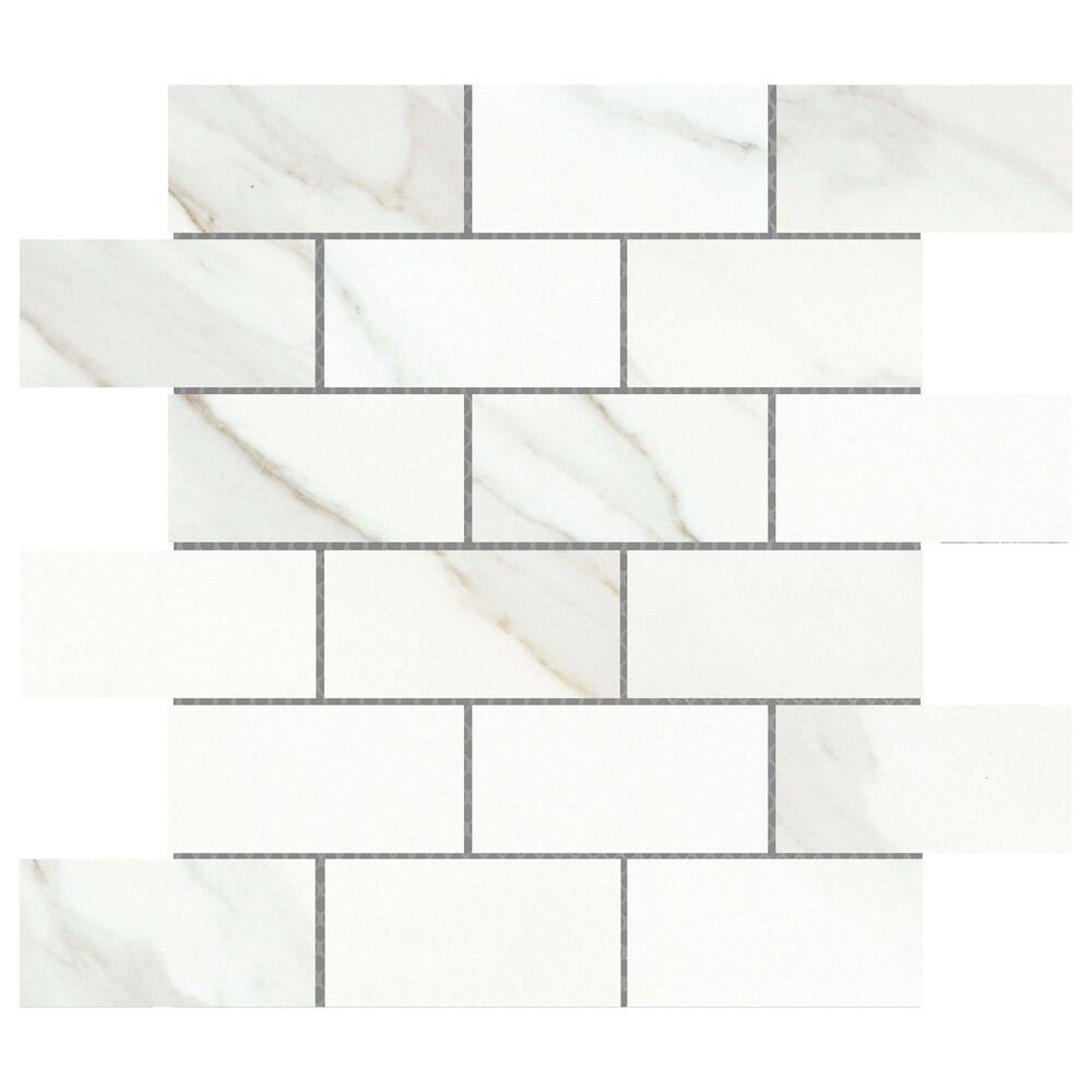 Emser Nobleza Lugo 2" x 4" on 12" x 12" Mesh Porcelain Mosaic Sheet, , large
