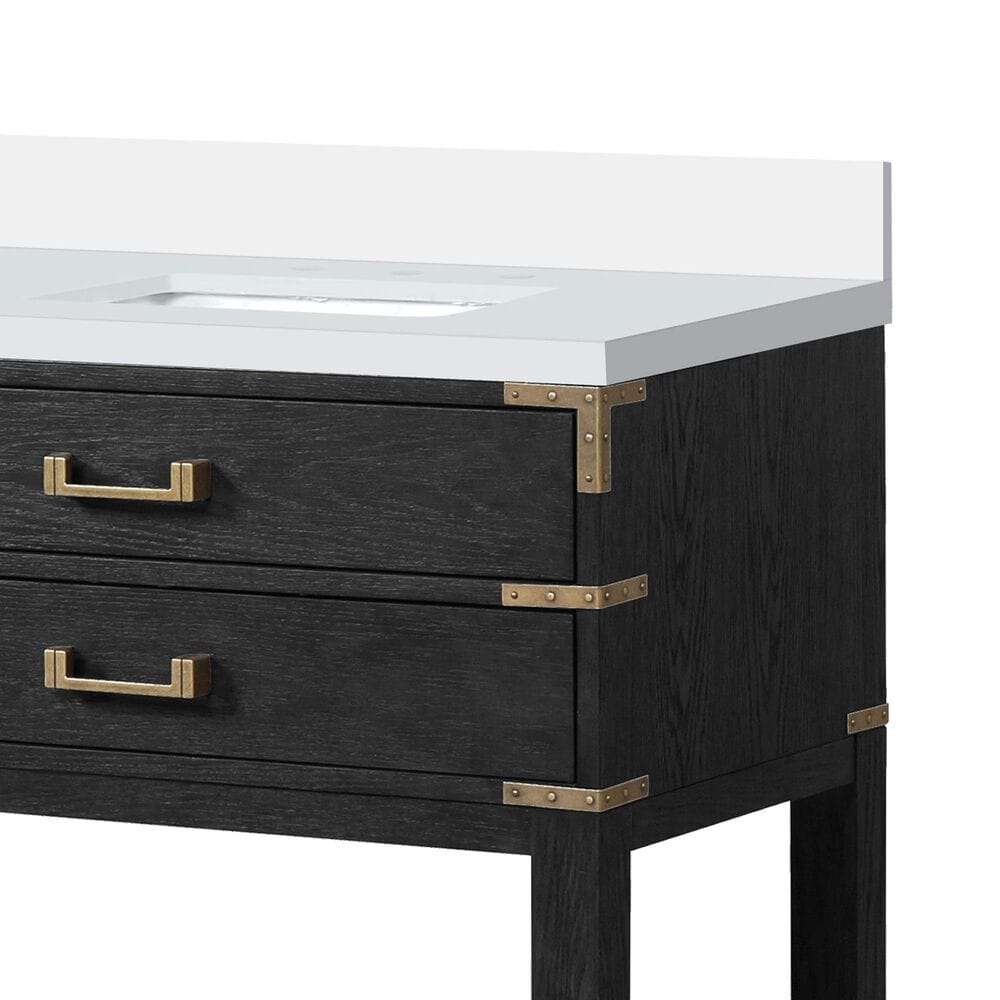 Lexora Home Norwalk 84&quot; Double Bathroom Vanity in Black Oak with White Cultured Marble Top  and Rectangle Sink, , large