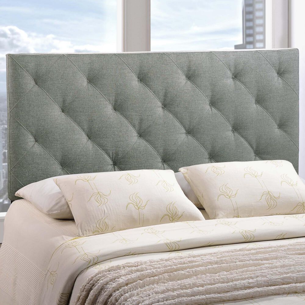Modway Theodore Upholstered Fabric Queen Headboard in Gray, , large