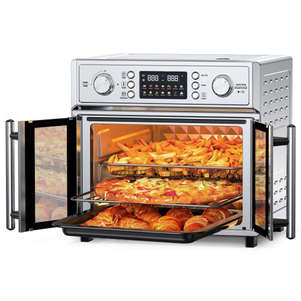 HOMLUX 26 Qt Large Air Fryer Toaster Oven in Silver, , large