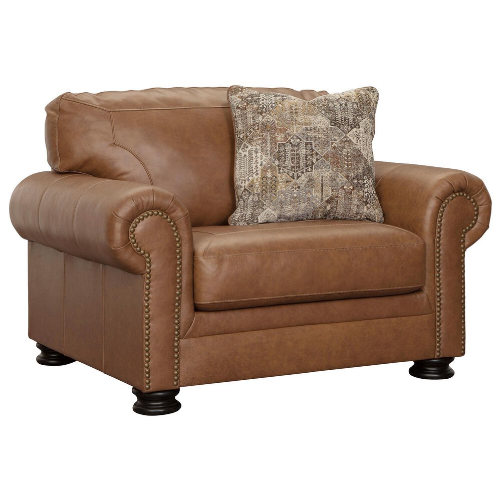 Ashley Carianna Stationary Chair and a Half with Ottoman Set in Caramel, , large