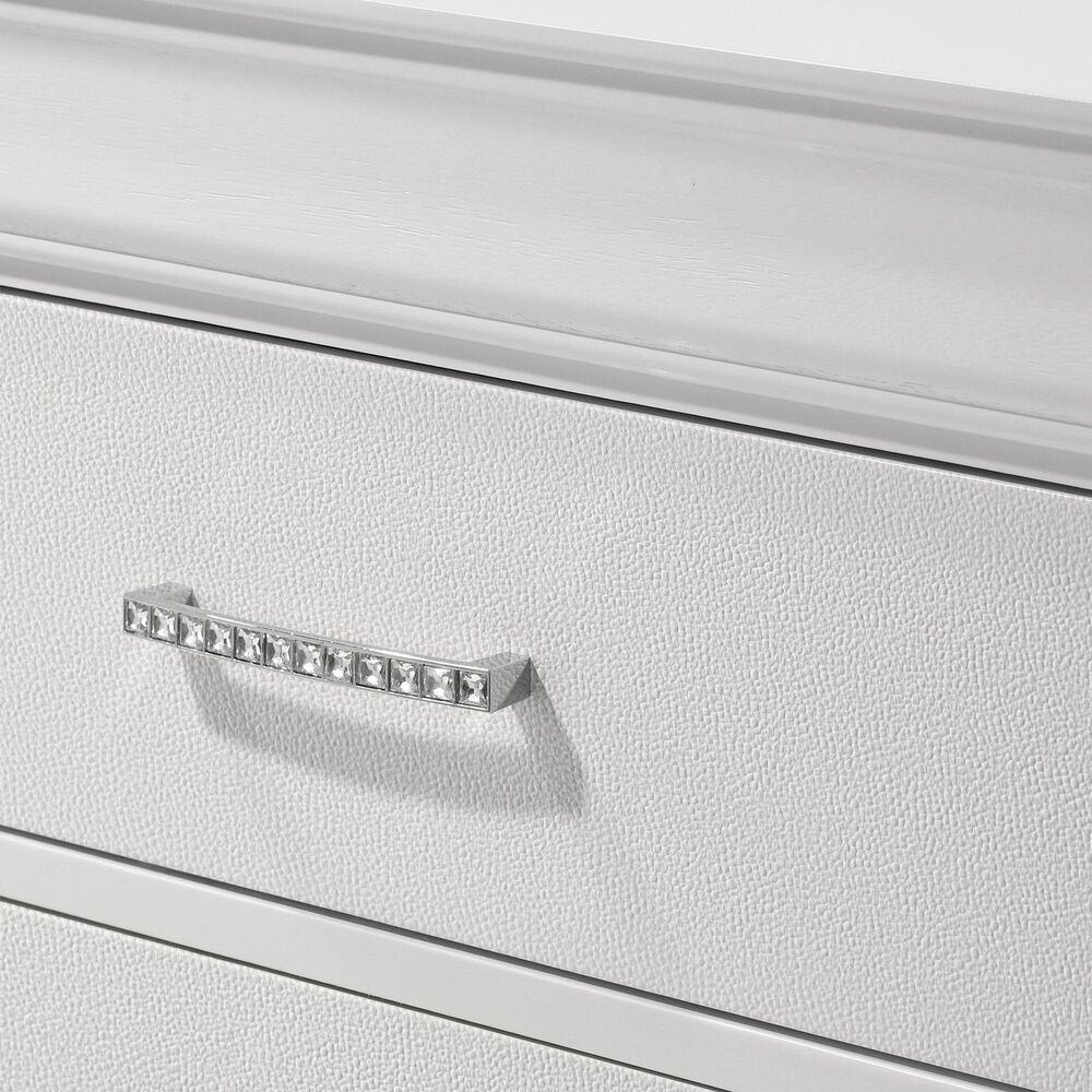 Crown Mark Amalia 6-Drawer Dresser and Mirror in White, , large
