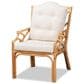 Baxton Studio Sonia Rattan Arm Chair in White, , large