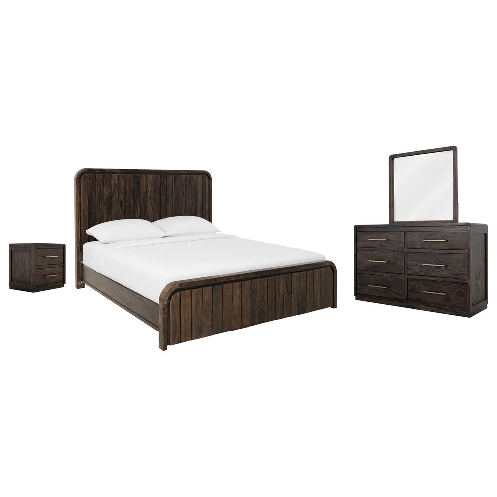 Fallridge Mezquite 4 Piece Queen Bedroom Set in Black Natural Grain, , large