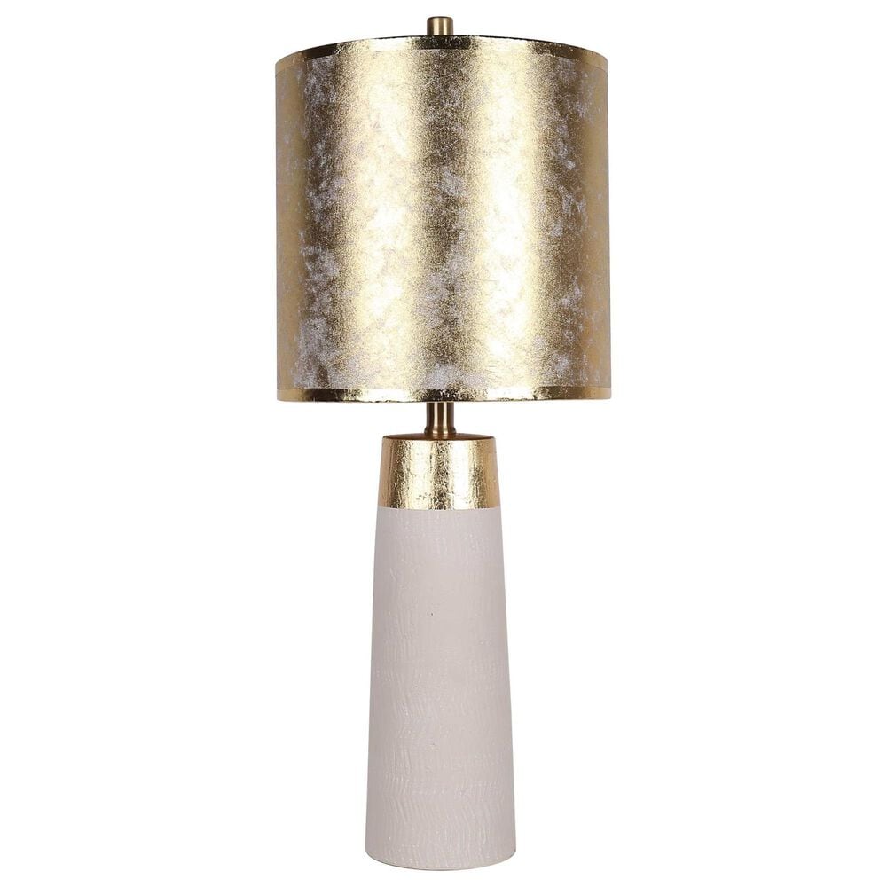 Classy Art Wholesalers Luxe Radiance Ceramic Table Lamp in White and Gold, , large