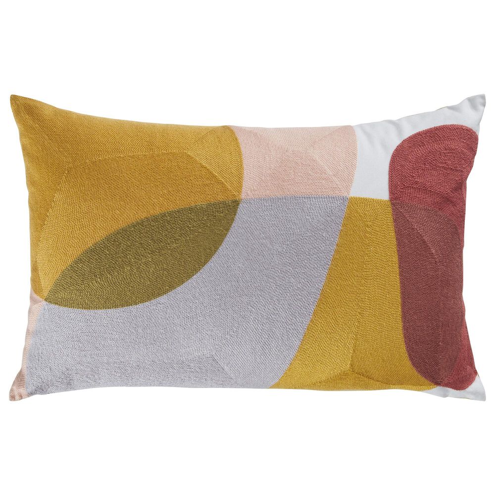 Ashley Varness 14" x 22" Lumbar Throw Pillow in Gold, Pink, Gray, Rust and White, , large