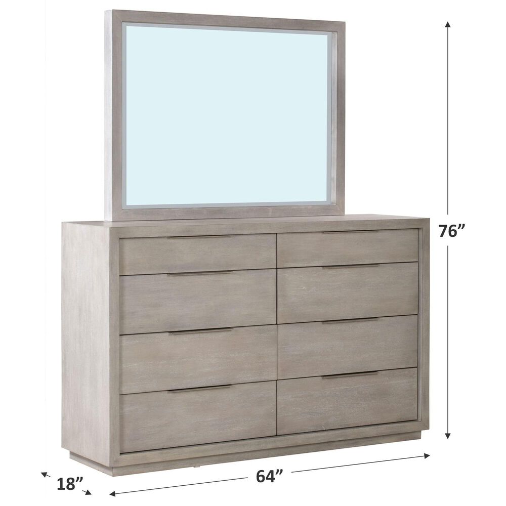 Urban Home Oxford Dresser and Mirror in Gray Mineral, , large