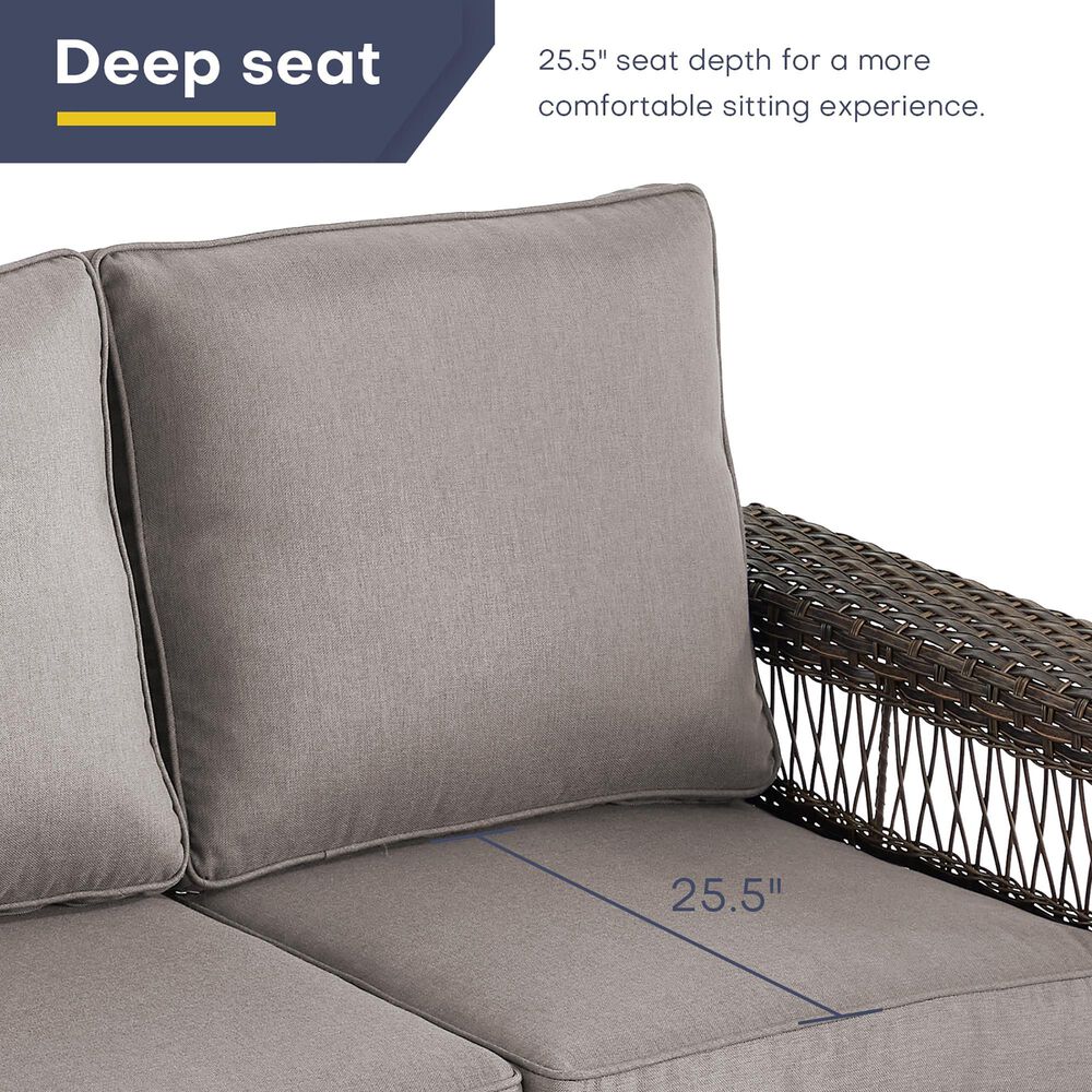 Sunwell Garden 5-Piece Patio Conversation Set with Swivel Chairs in Gray, , large