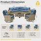 HOMLUX 9-Piece Modular Patio Conversation Set in Dark Blue, , large