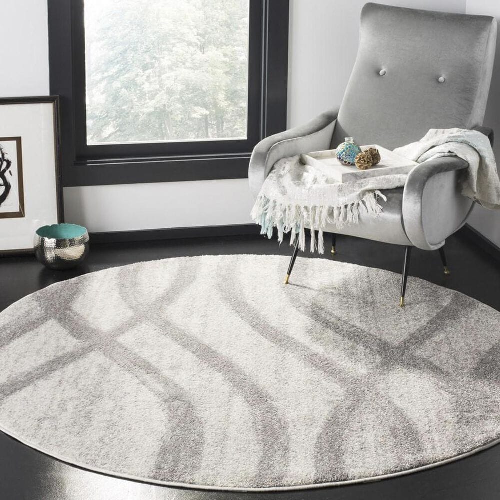 Safavieh Adirondack ADR125C 8" Round Cream and Gray Area Rug, , large