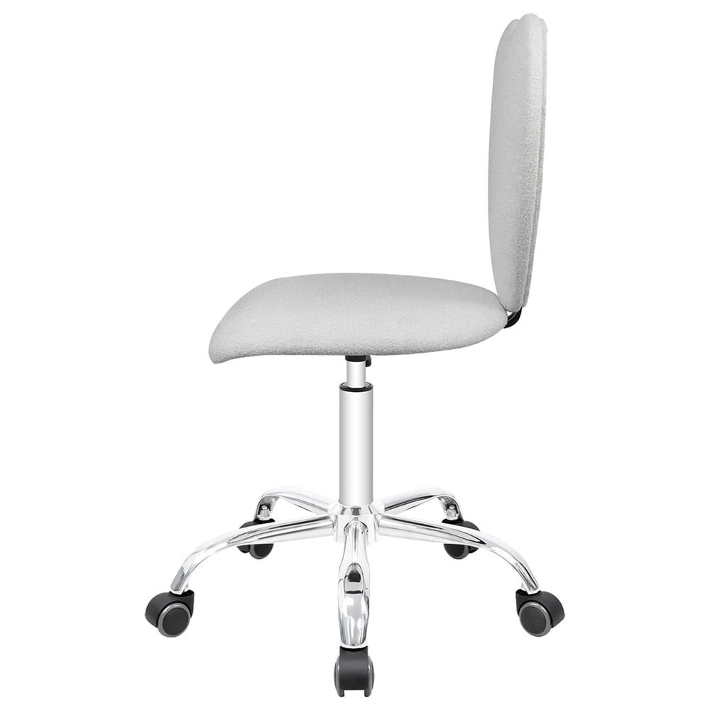 Impressions Vanity Heart Boucle Swivel Vanity Chair with White Cushion in Matte Silver, , large