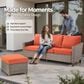 HOMLUX 9-Piece Outdoor Wicker Conversation Set in Orange Red, , large