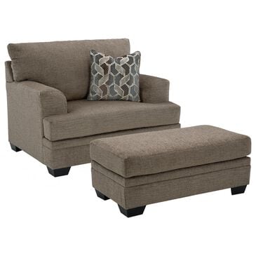Ashley Stonemeade Chair and a Half with Ottoman in Nutmeg, , large