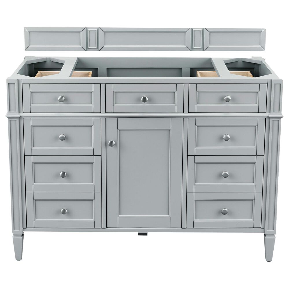 James Martin Vanities Brittany 48" Single Bathroom Vanity in Urban Gray with 3 cm Eternal Jasmine Pearl Quartz Top and Rectangle Sink, , large