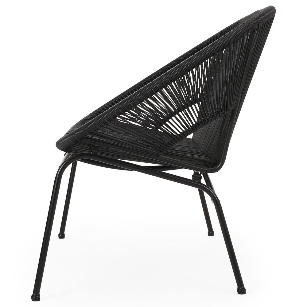 Hearth and Haven Condessa Outdoor Loveseat in Black, , large