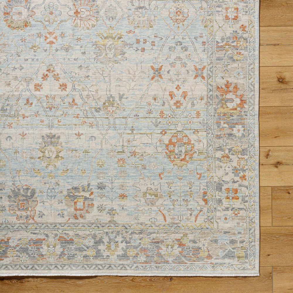 Surya Once Upon a Time Light Gray, Pale Blue, Gray, Tan, Light Olive and Dusty Coral 1'11" x 2'11" Area Rug, , large