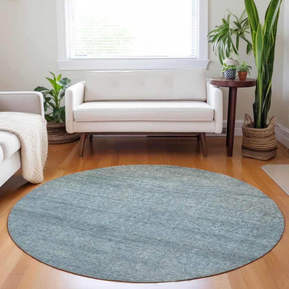 Dalyn Rug Company Burano BU1 8&#39; Round Seafoam Indoor/Outdoor Area Rug, , large