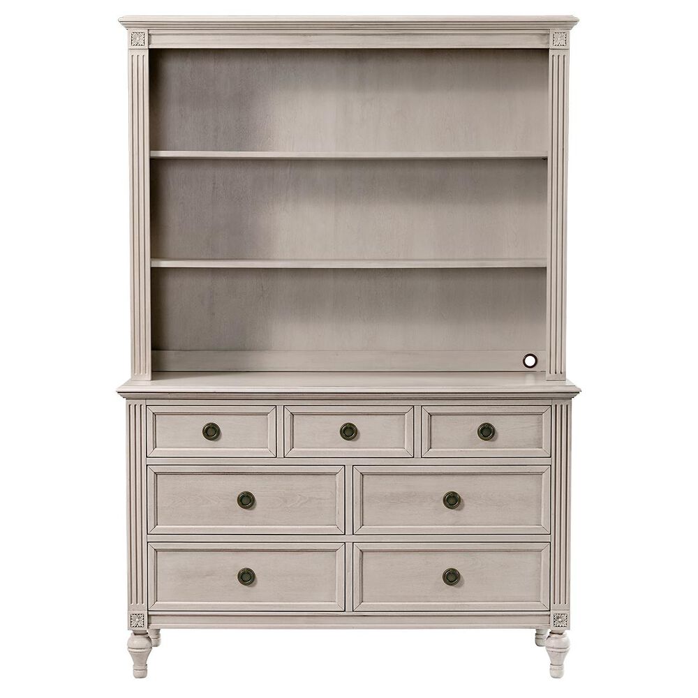 Eastern Shore Viola 7 Soft Close Drawer Dresser and Hutch in Lace, , large