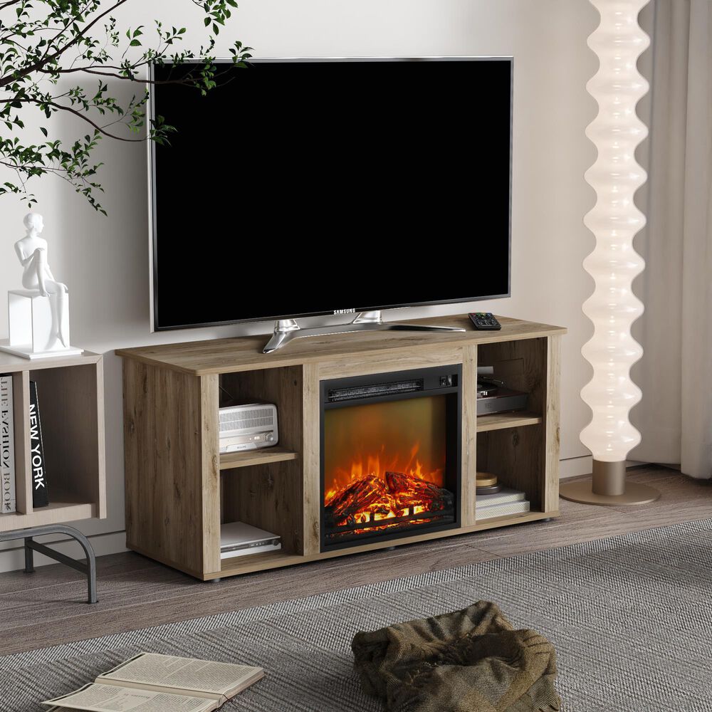 Noviland 47&quot; Fireplace TV Stand in Flagstaff Oak, , large