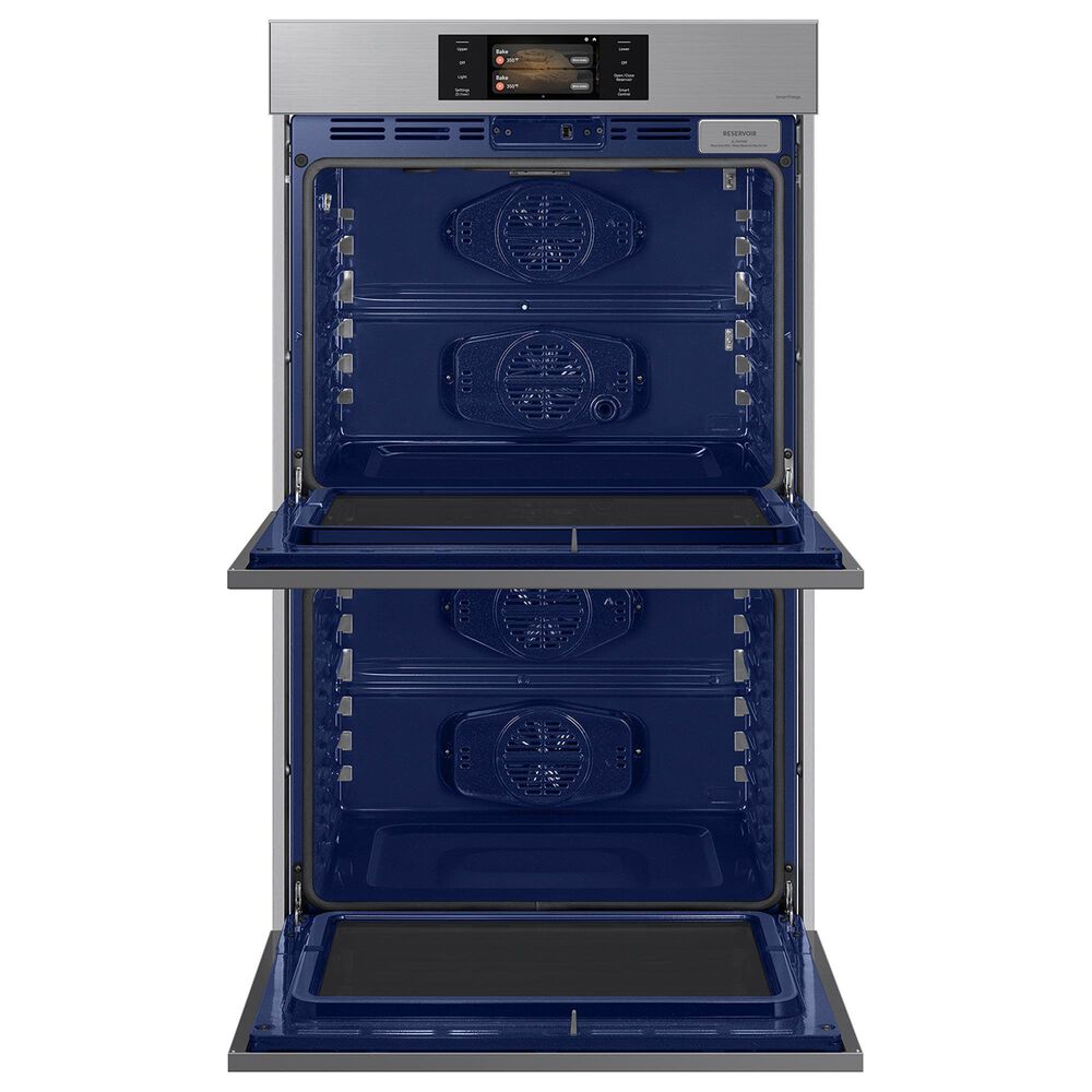 Samsung Bespoke 2-Piece Kitchen Package with Stainless Steel Bespoke 30" Double Wall Oven and Black 30" Induction Cooktop, , large