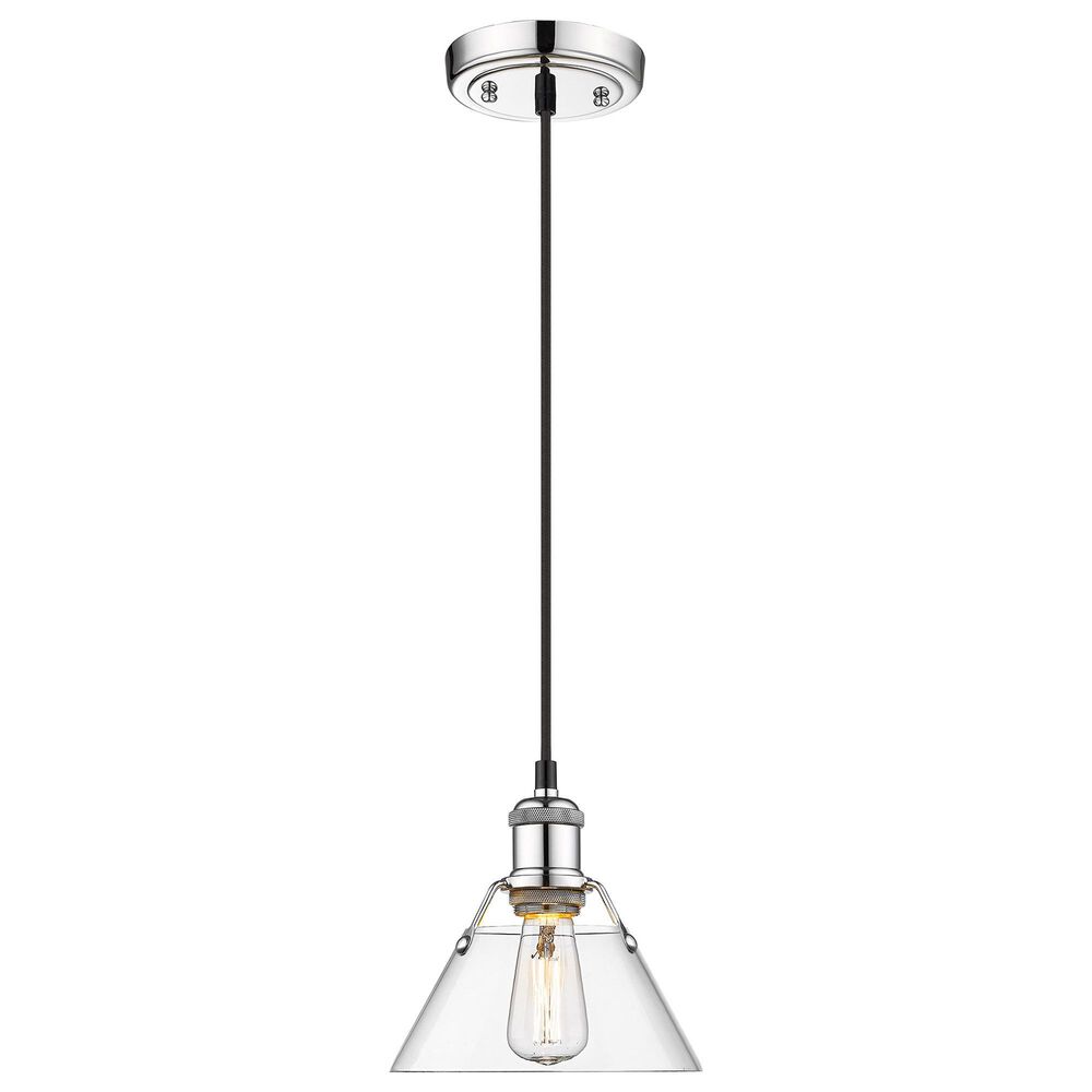 Golden Lighting Orwell 1-Light Small Pendant with Clear Glass Shade in Chrome, , large