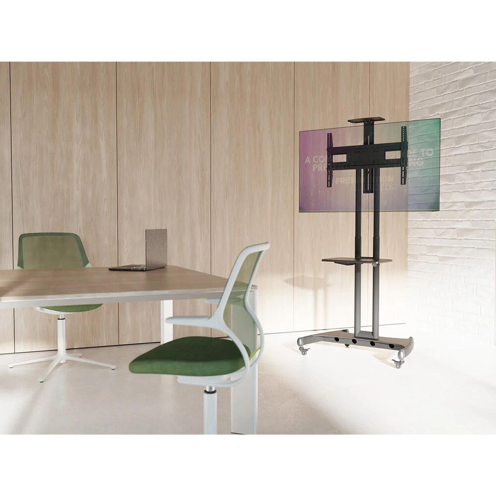 Kanto Adjustable TV Rolling Stand for 40" - 70" TVs and Interactive Displays in Black, , large